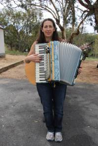 Liz on accordion